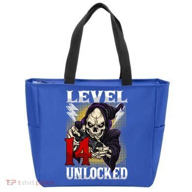 14th Birthday Gamer Skeleton Level 14 Unlocked Gaming Gift Tote Bag