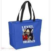 14th Birthday Gamer Skeleton Level 14 Unlocked Gaming Gift Tote Bag thumb 2