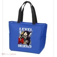 14th Birthday Gamer Skeleton Level 14 Unlocked Gaming Gift Tote Bag thumb 3