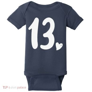 13th Birthday Heart Baby Bodysuit