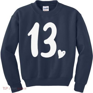 13th Birthday Heart Kids Sweatshirt