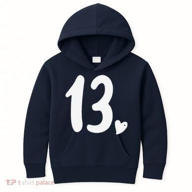 13th Birthday Heart Kids Hoodie