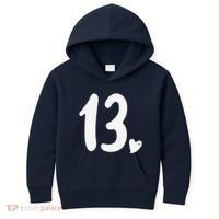 13th Birthday Heart Kids Hoodie thumb 0
