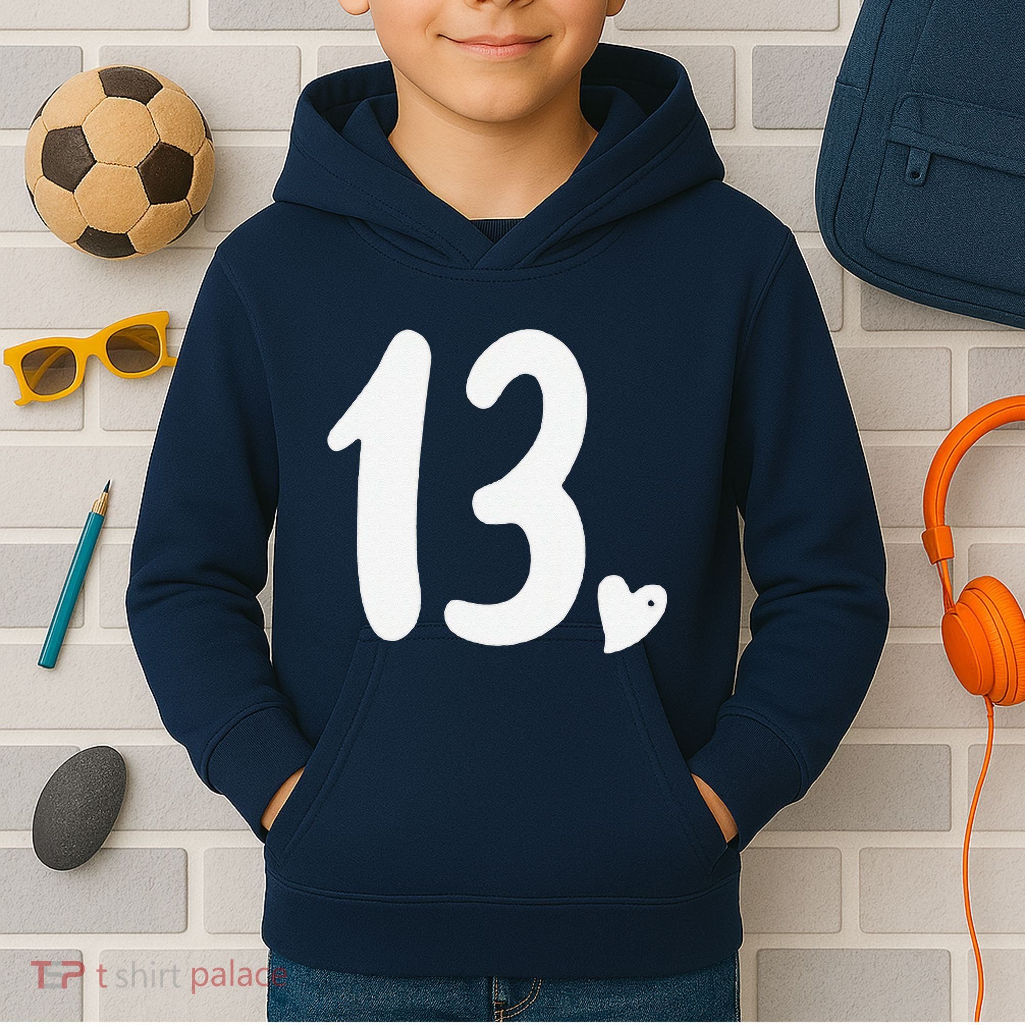 13th Birthday Heart Kids Hoodie