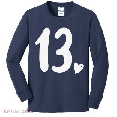 13th Birthday Heart Kids Long Sleeve Shirt