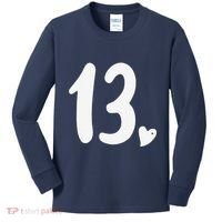 13th Birthday Heart Kids Long Sleeve Shirt thumb 0