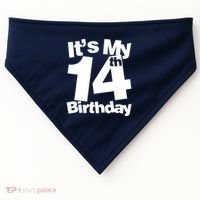 14th Birthday It's My 14th Birthday 14 Year Old Birthday USA-Made Doggie Bandana thumb 0