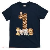 1st Birthday Jungle Animals Safari Giraffe Zebra Lion Wild T-Shirt thumb 0