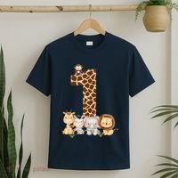 1st Birthday Jungle Animals Safari Giraffe Zebra Lion Wild T-Shirt thumb 2