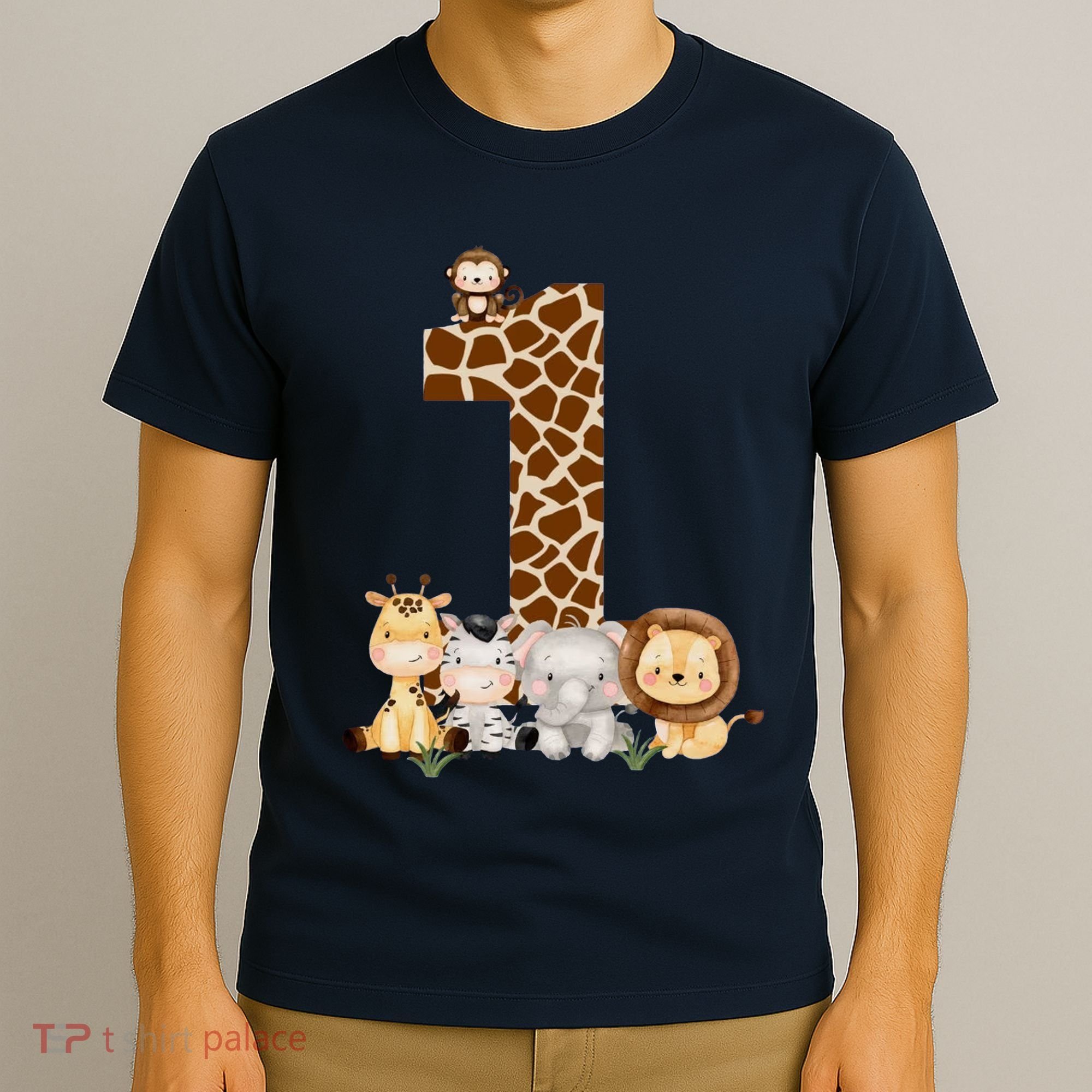 1st Birthday Jungle Animals Safari Giraffe Zebra Lion Wild T-Shirt