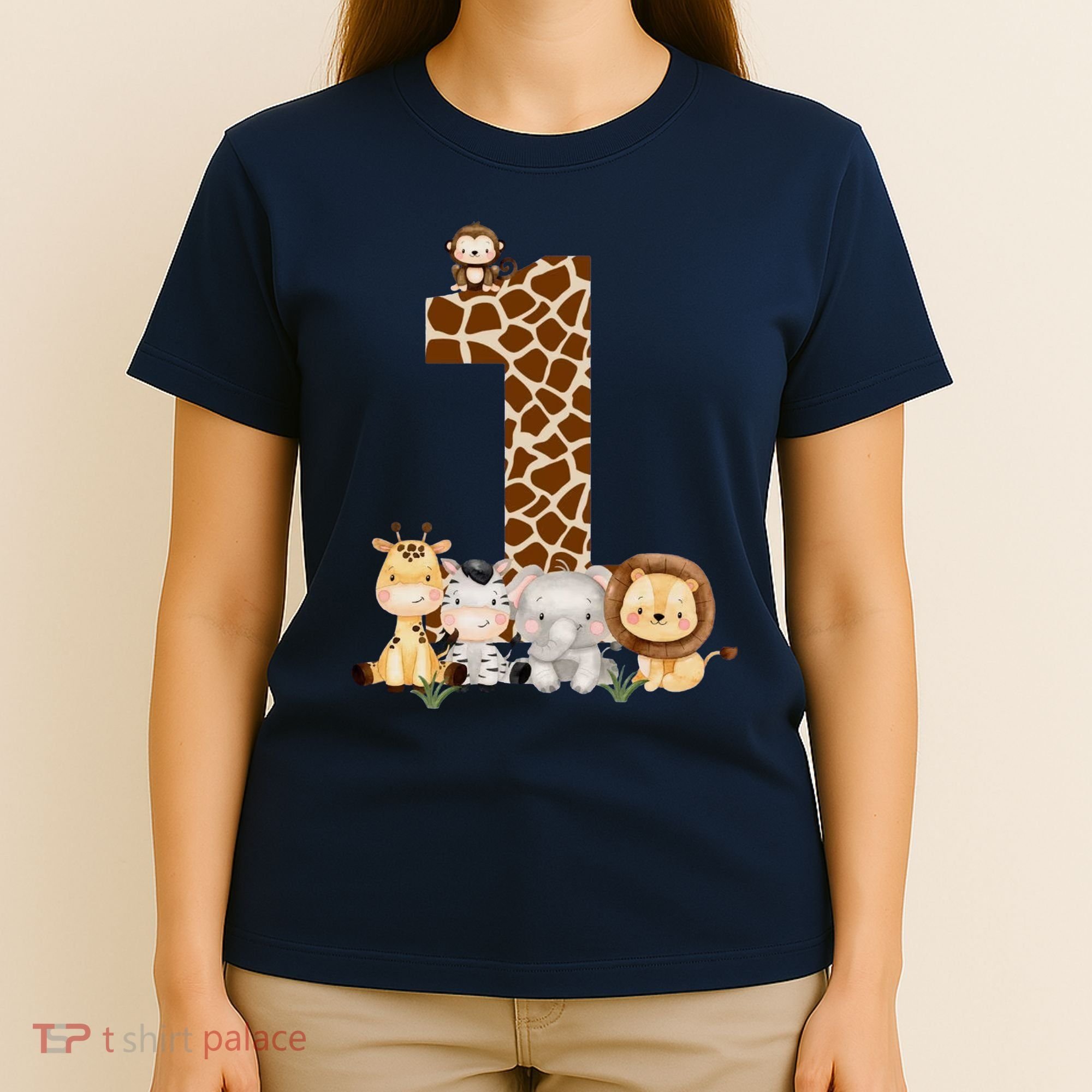 1st Birthday Jungle Animals Safari Giraffe Zebra Lion Wild T-Shirt