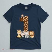 1st Birthday Jungle Animals Safari Giraffe Zebra Lion Wild T-Shirt thumb 5