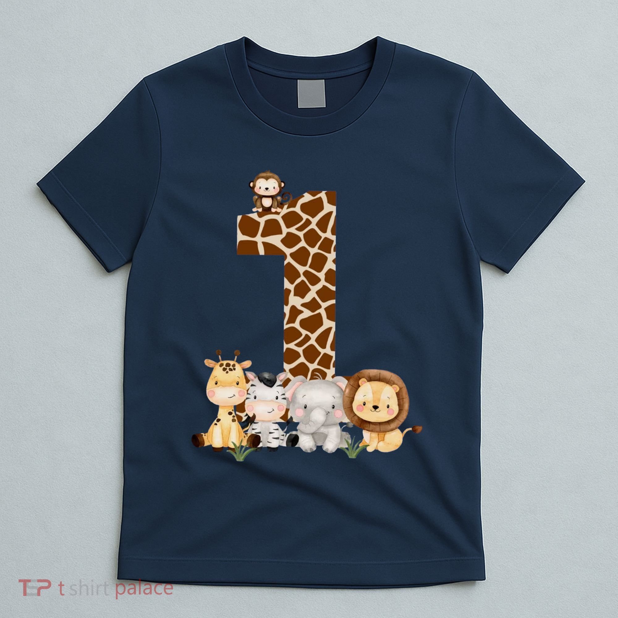 1st Birthday Jungle Animals Safari Giraffe Zebra Lion Wild T-Shirt
