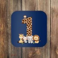 1st Birthday Jungle Animals Safari Giraffe Zebra Lion Wild Coaster thumb 0