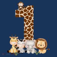 1st Birthday Jungle Animals Safari Giraffe Zebra Lion Wild Coaster thumb 2