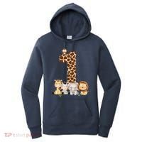 1st Birthday Jungle Animals Safari Giraffe Zebra Lion Wild Women's Hoodie thumb 0