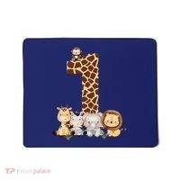 1st Birthday Jungle Animals Safari Giraffe Zebra Lion Wild Mousepad thumb 0