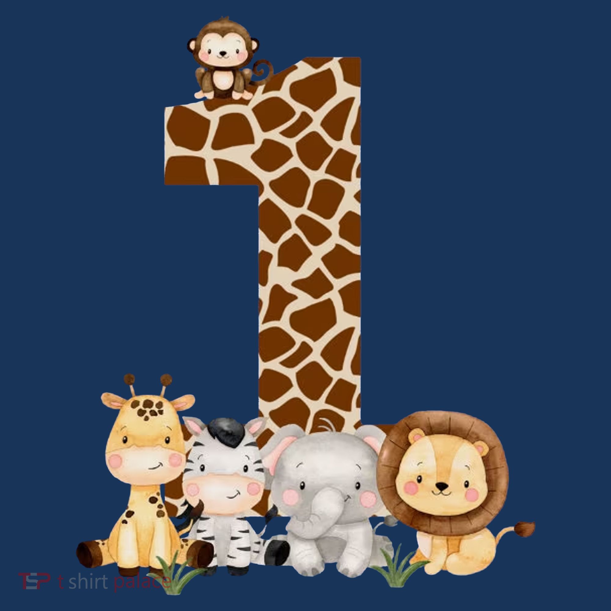 1st Birthday Jungle Animals Safari Giraffe Zebra Lion Wild Mousepad