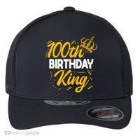 100th Birthday King Party Crown Bday Celebration Flexfit Unipanel Trucker Cap thumb 0