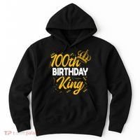 100th Birthday King Party Crown Bday Celebration Hoodie thumb 0