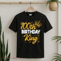100th Birthday King Party Crown Bday Celebration T-Shirt thumb 2