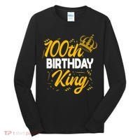 100th Birthday King Party Crown Bday Celebration Tall Long Sleeve Shirt thumb 0