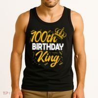 100th Birthday King Party Crown Bday Celebration Tank Top thumb 3