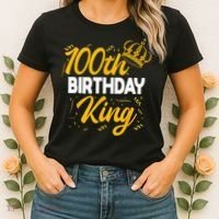 100th Birthday King Party Crown Bday Celebration Women's T-Shirt thumb 2