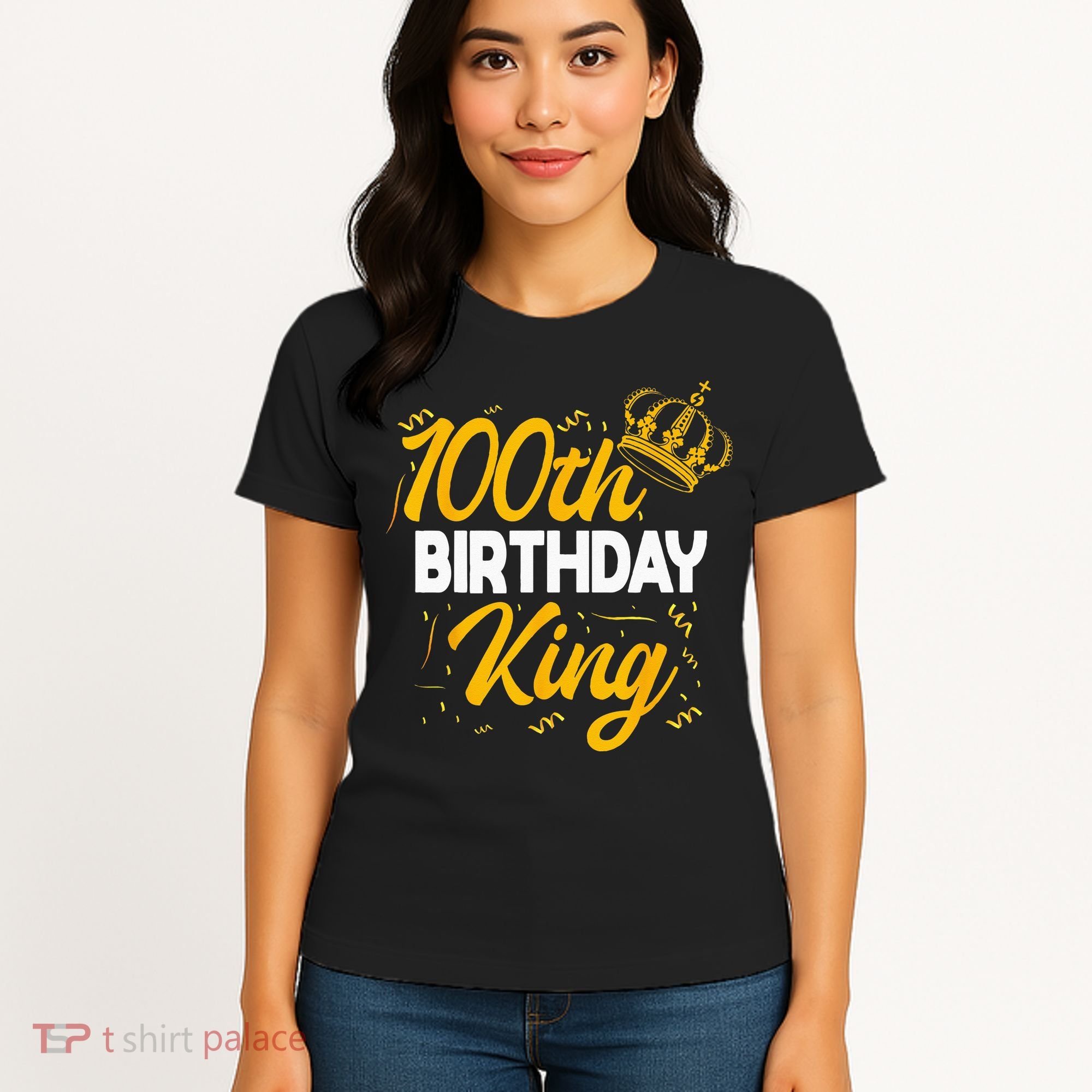 100th Birthday King Party Crown Bday Celebration Women's T-Shirt