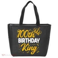 100th Birthday King Party Crown Bday Celebration Tote Bag thumb 0