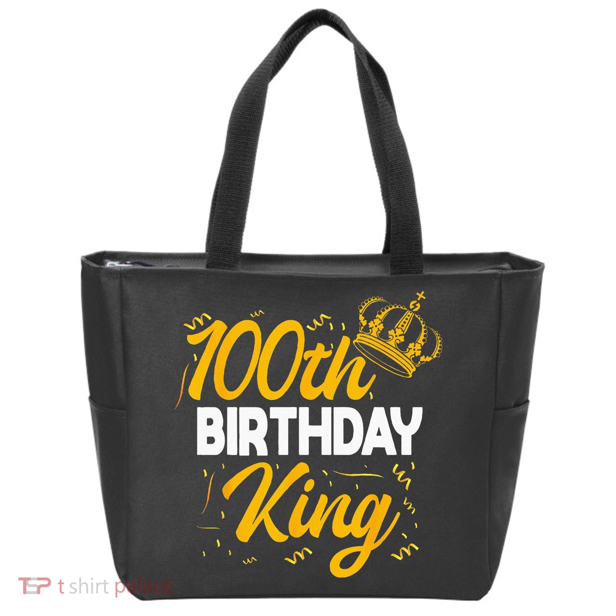 100th Birthday King Party Crown Bday Celebration Tote Bag