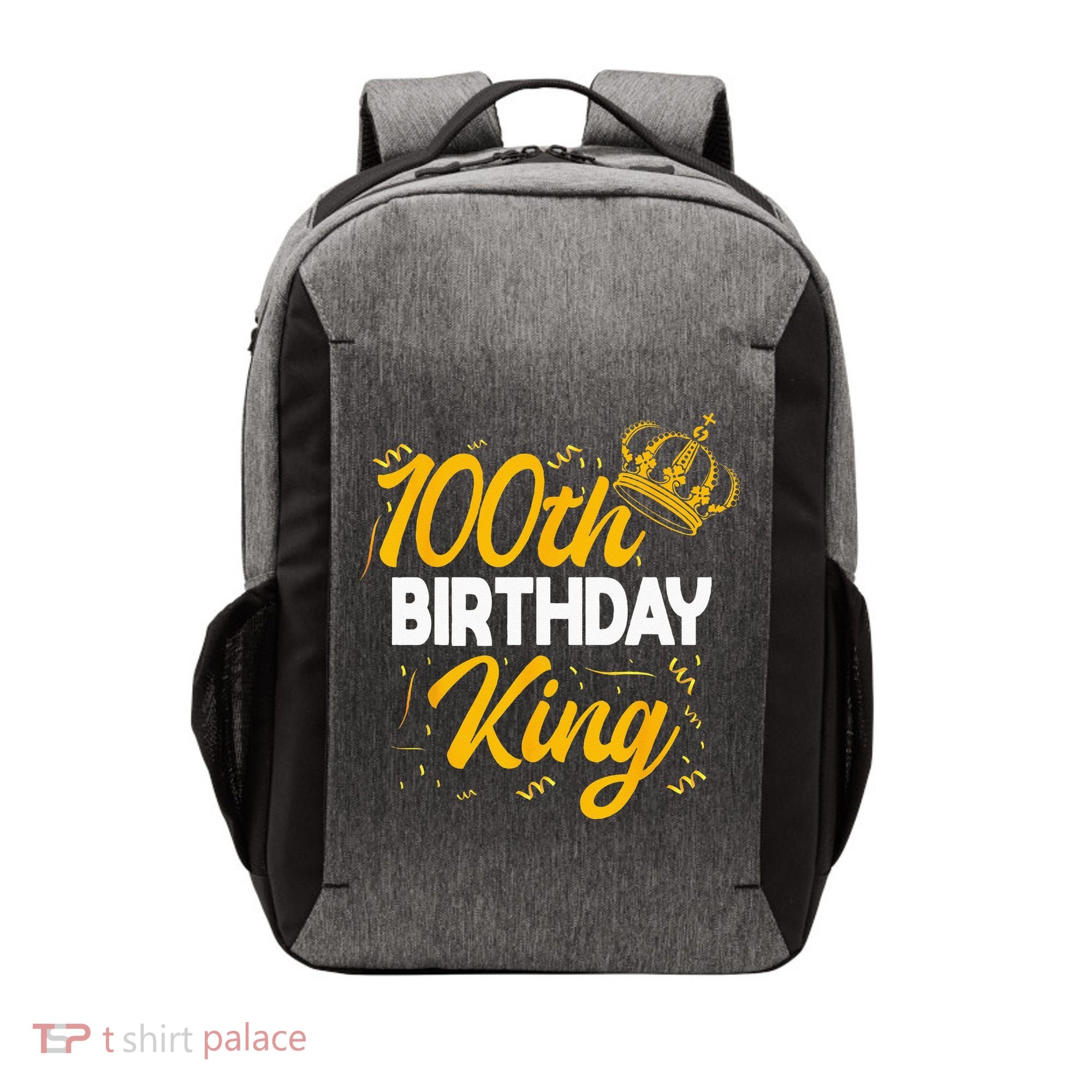 100th Birthday King Party Crown Bday Celebration Vector Backpack