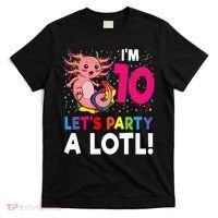 10th Birthday Kawaii Axolotl Girl Party Gift T-Shirt thumb 0
