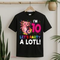 10th Birthday Kawaii Axolotl Girl Party Gift T-Shirt thumb 2