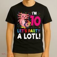 10th Birthday Kawaii Axolotl Girl Party Gift T-Shirt thumb 3