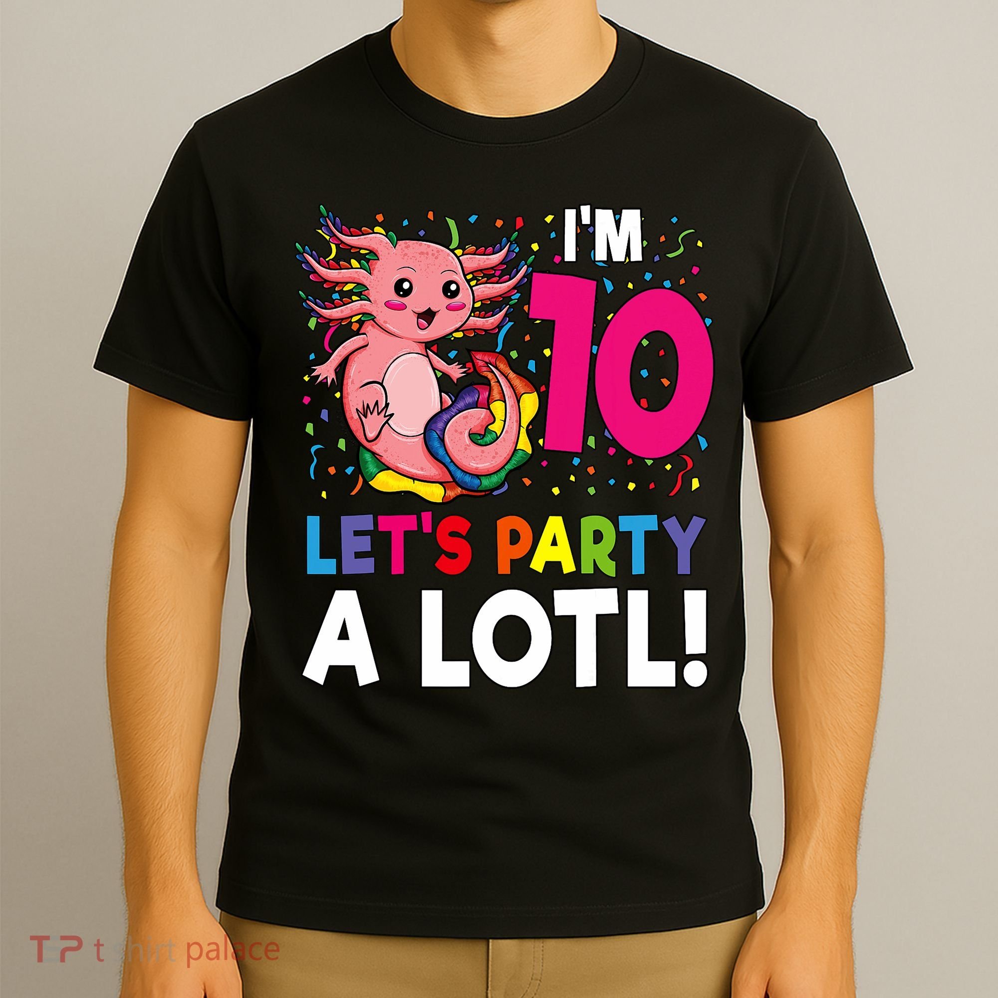 10th Birthday Kawaii Axolotl Girl Party Gift T-Shirt