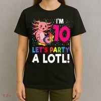 10th Birthday Kawaii Axolotl Girl Party Gift T-Shirt thumb 4