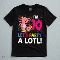10th Birthday Kawaii Axolotl Girl Party Gift T-Shirt thumb 5