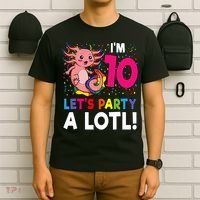 10th Birthday Kawaii Axolotl Girl Party Gift T-Shirt thumb 6