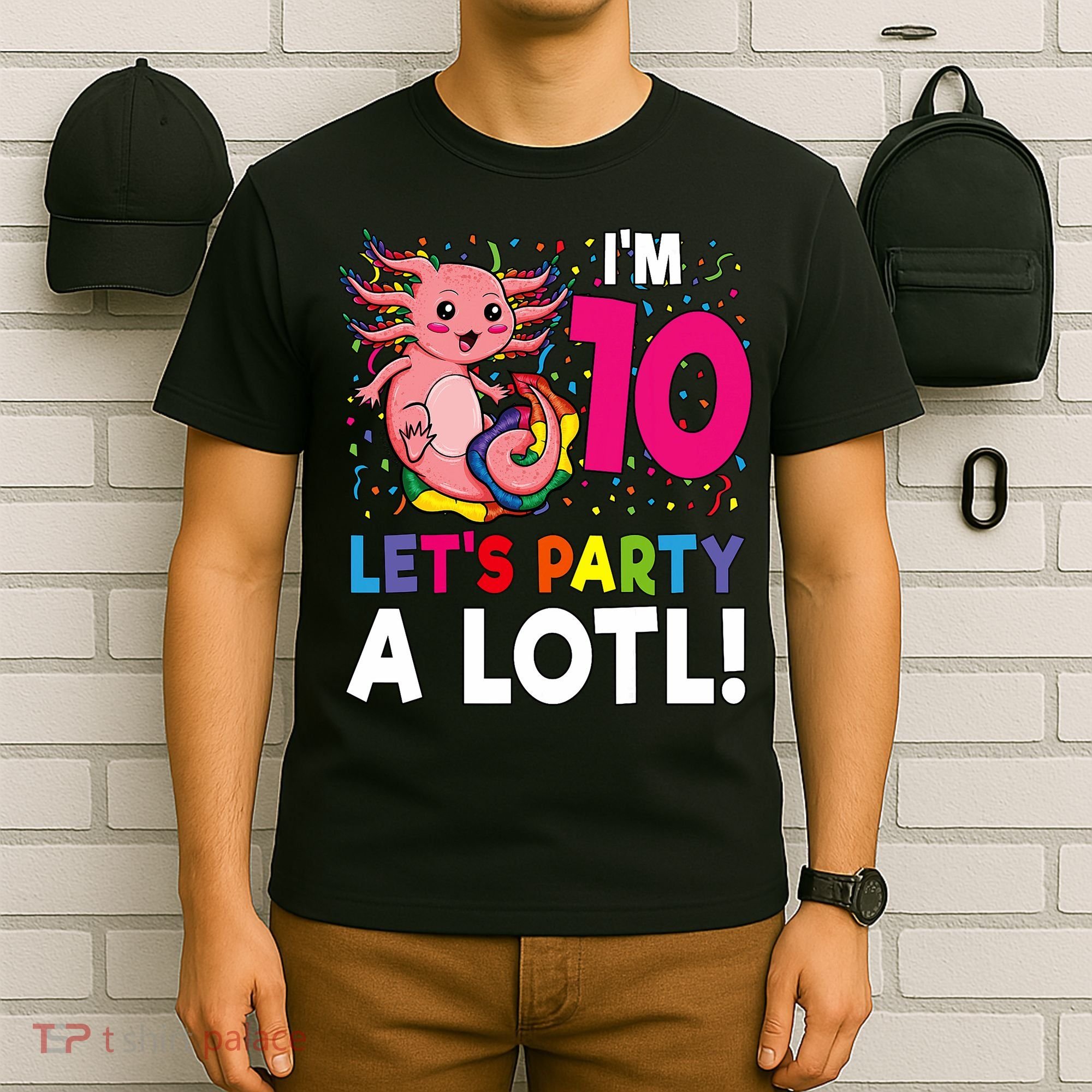 10th Birthday Kawaii Axolotl Girl Party Gift T-Shirt