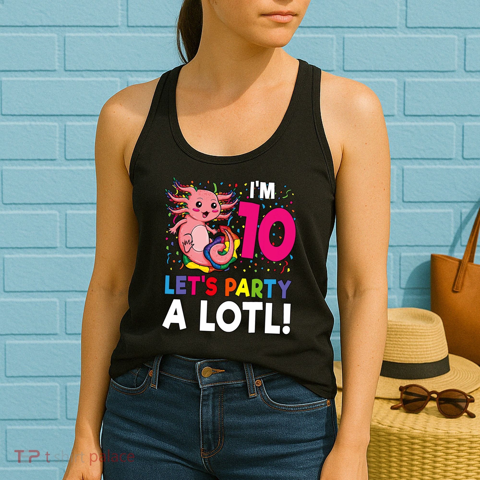 10th Birthday Kawaii Axolotl Girl Party Gift Women's Tank Top