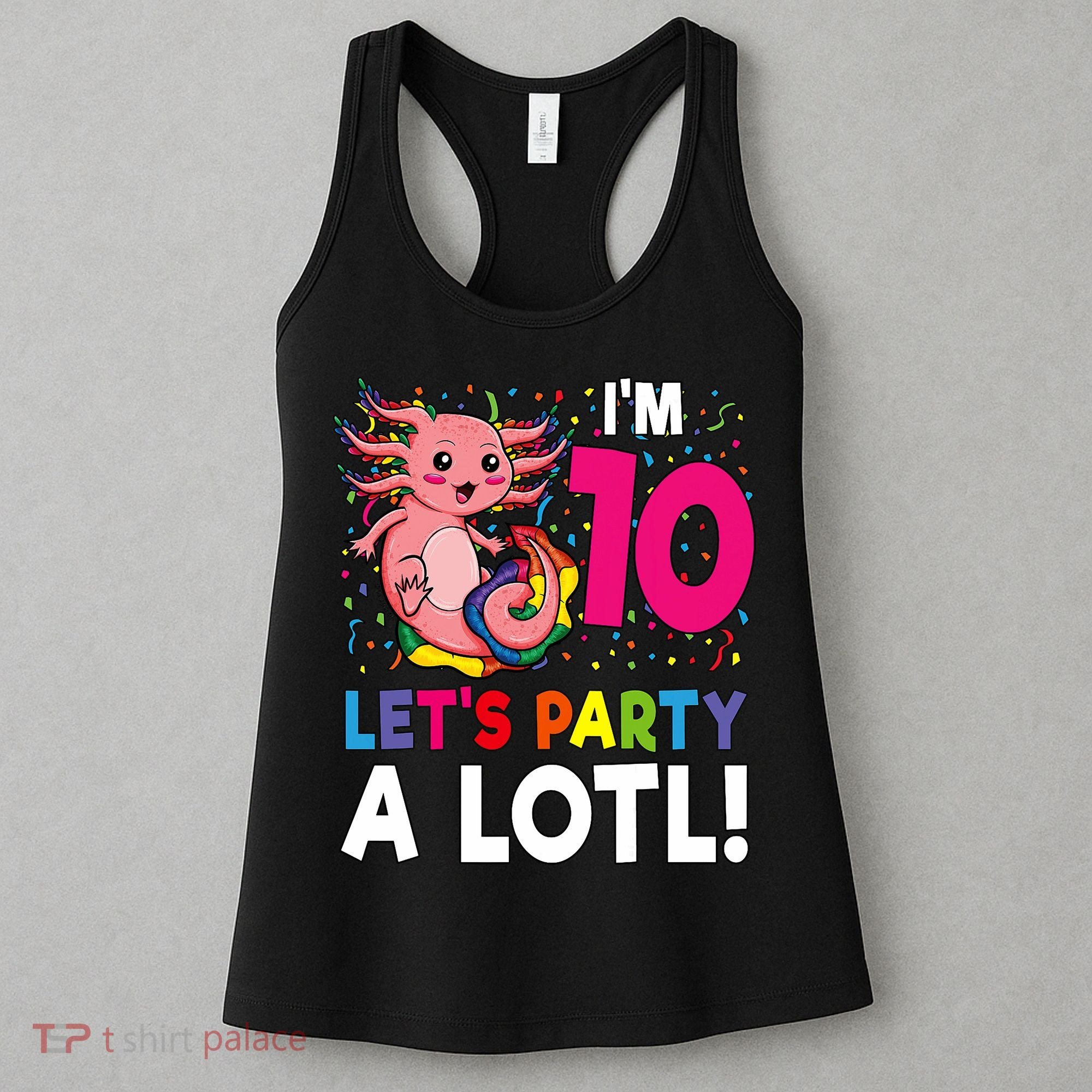 10th Birthday Kawaii Axolotl Girl Party Gift Women's Tank Top