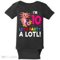 10th Birthday Kawaii Axolotl Girl Party Gift Baby Bodysuit thumb 0