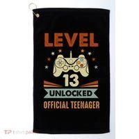 13th Birthday Level 13 Unlocked Teenager Golf Towel thumb 0