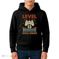 13th Birthday Level 13 Unlocked Teenager Kids Hoodie thumb 4