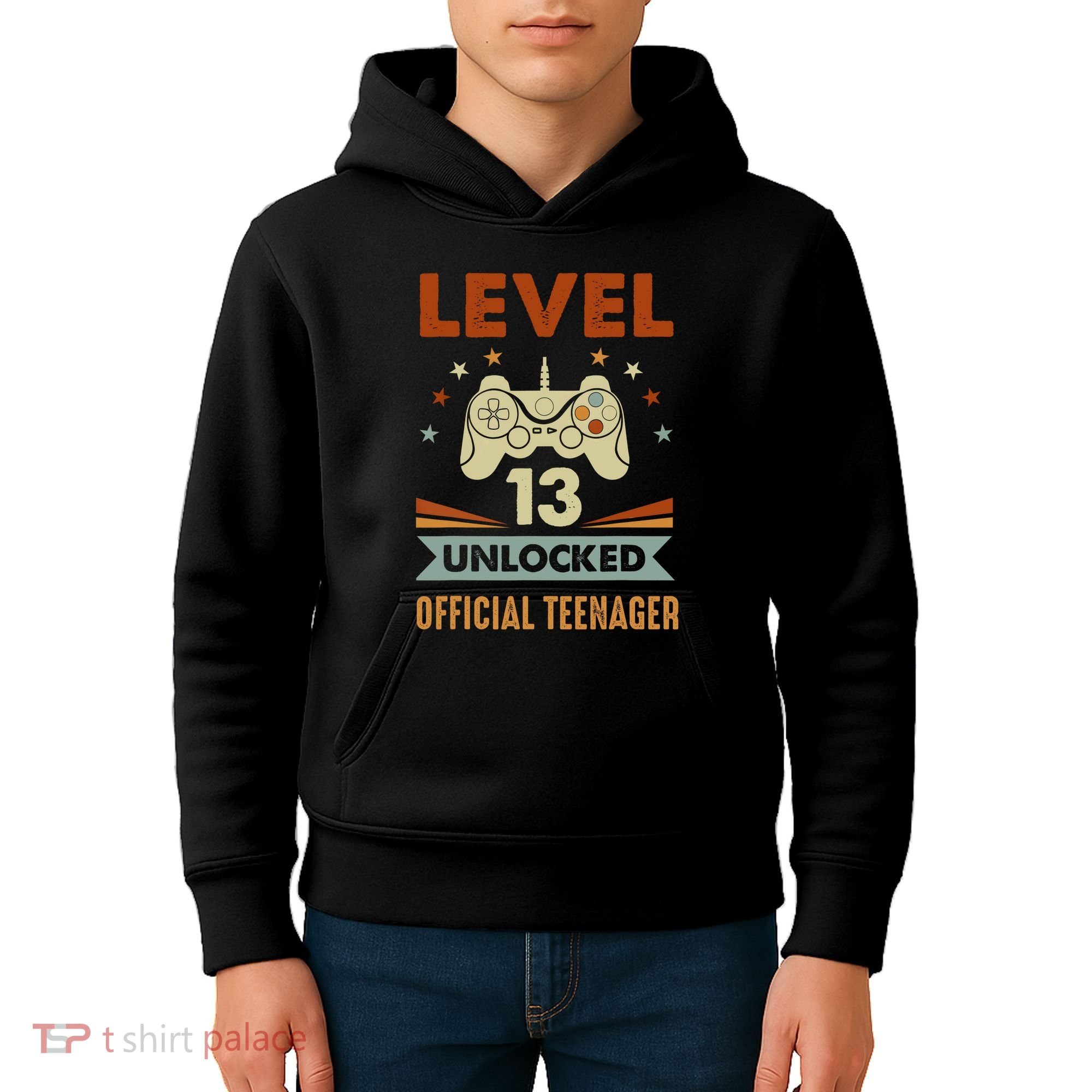 13th Birthday Level 13 Unlocked Teenager Kids Hoodie