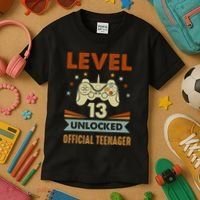 13th Birthday Level 13 Unlocked Teenager Kids T-Shirt thumb 3