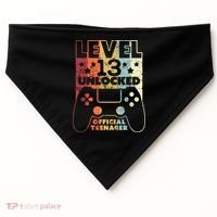 13th Birthday Level 13 Unlocked Official Teenager USA-Made Doggie Bandana thumb 0