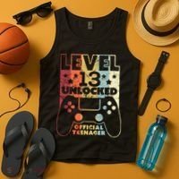 13th Birthday Level 13 Unlocked Official Teenager Tank Top thumb 4