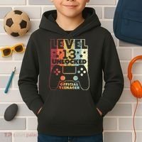 13th Birthday Level 13 Unlocked Official Teenager Kids Hoodie thumb 2